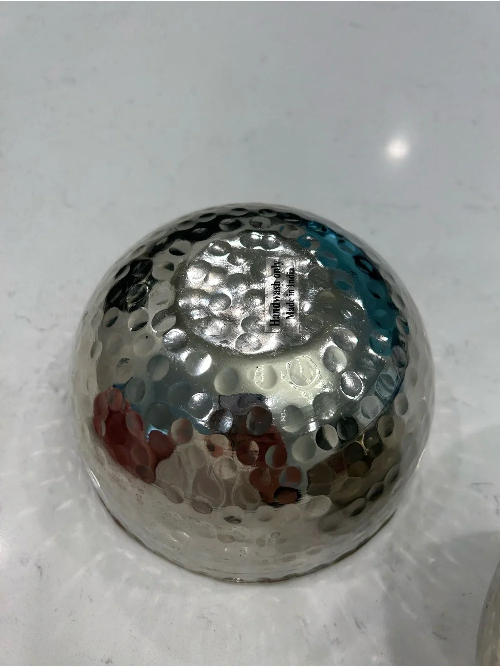 Hammered Metal Serving Bowls - Silver Tone